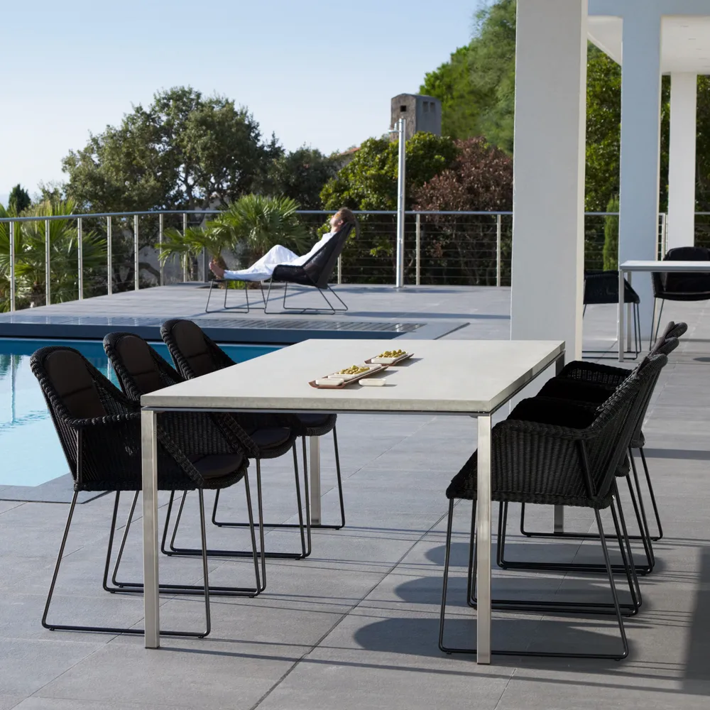 Pure dining table, Concrete grey-light grey 100x100 cm Cane-line