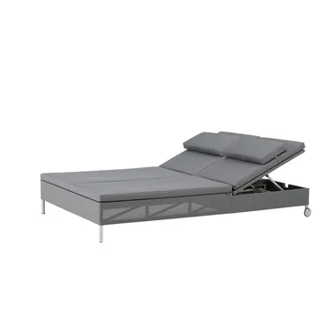 Rest sun lounger - Cane-Line Natté grey, double - Cane-line