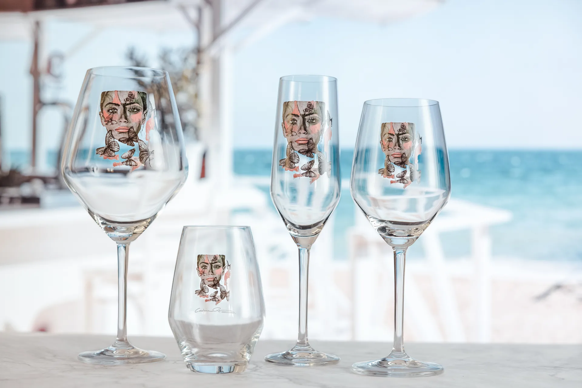 Butterfly Queen rosé-/white wine glass, 40 cl Carolina Gynning