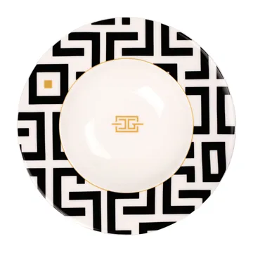 DECO deep plate Ø24.5 cm - White-black - Carolina Gynning