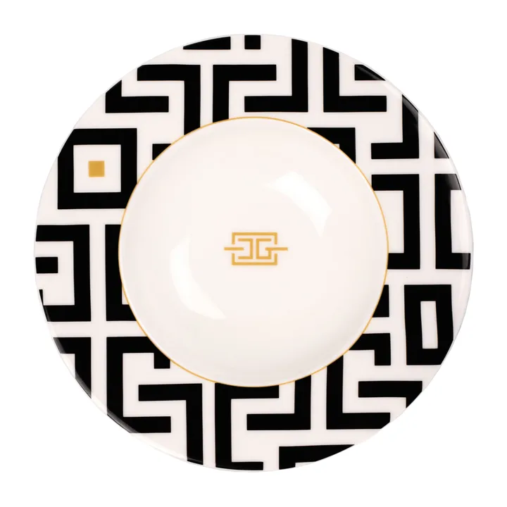 DECO deep plate Ø24.5 cm - White-black - Carolina Gynning