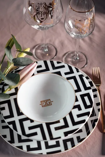 DECO deep plate Ø24.5 cm - White-black - Carolina Gynning