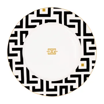 DECO plate Ø29 cm - White-black - Carolina Gynning