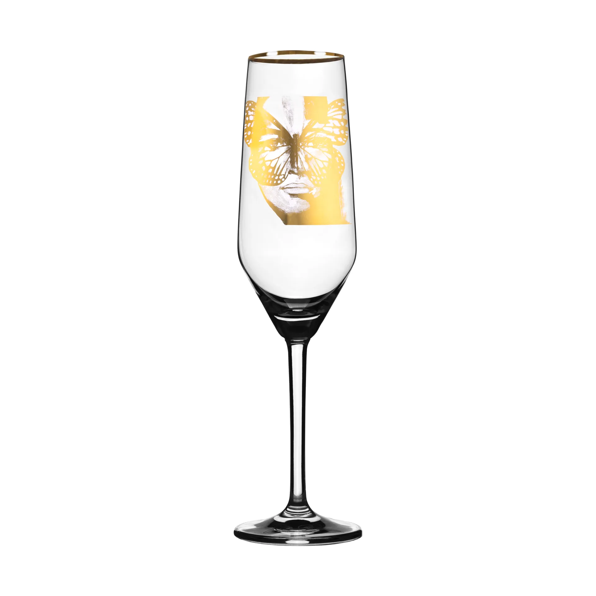 Golden Butterfly champagne glass 30 cl, Gold Carolina Gynning