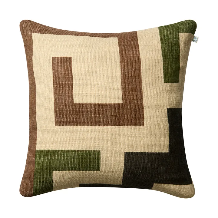 Aman cushion cover 50x50 cm - Taupe-cactus green-brown - Chhatwal & Jonsson