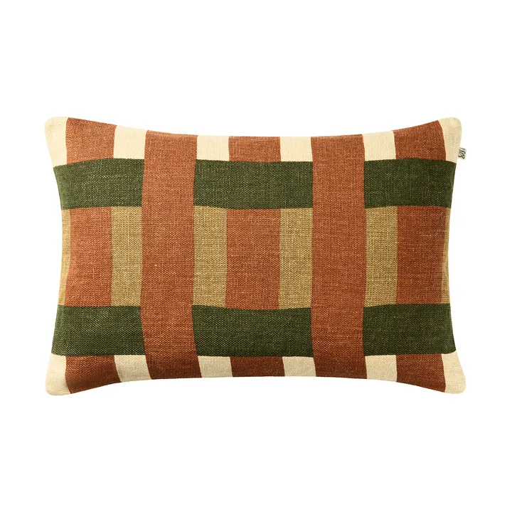 Benaras cushion cover - Apricot Orange-Khaki-Cactus Green, 40x60 cm - Chhatwal & Jonsson