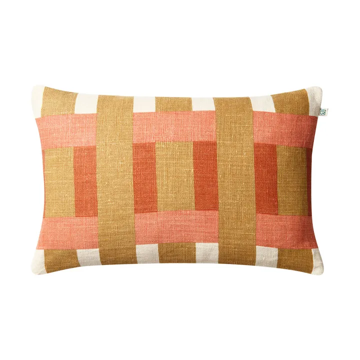 Benaras cushion cover - Khaki-rose-apricot orange, 40x60 cm - Chhatwal & Jonsson