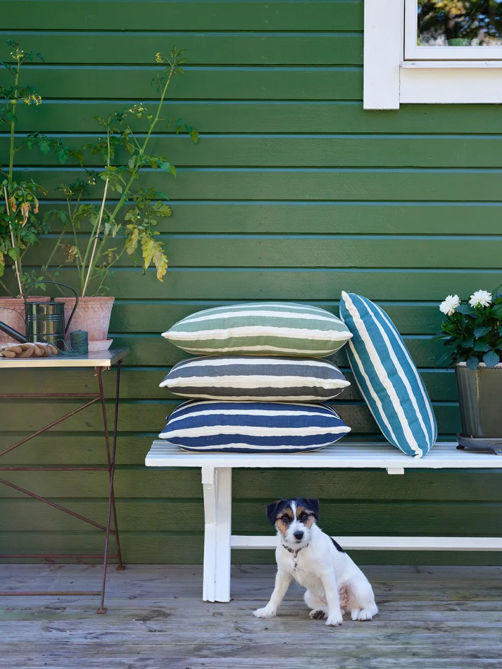 Block Stripe outdoor cushion 40x60 cm, Sage-off white Chhatwal & Jonsson
