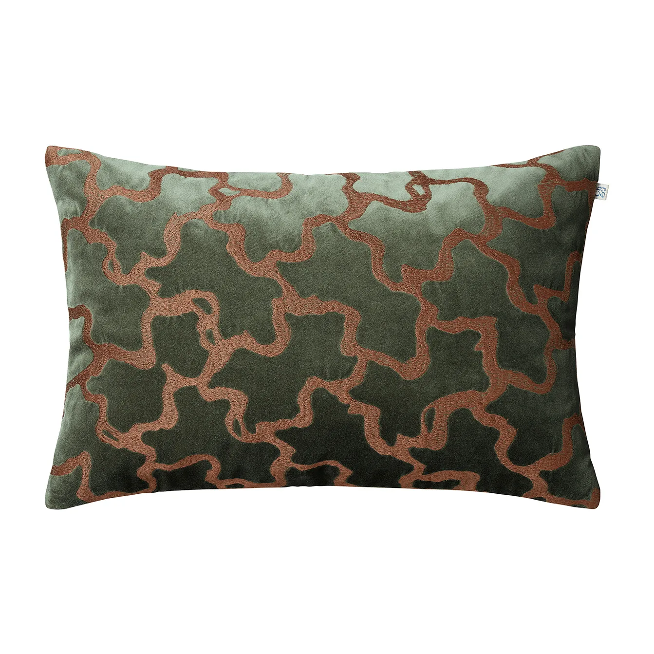 Chand pillowcase 40x60 cm, Forest green-cognac Chhatwal & Jonsson