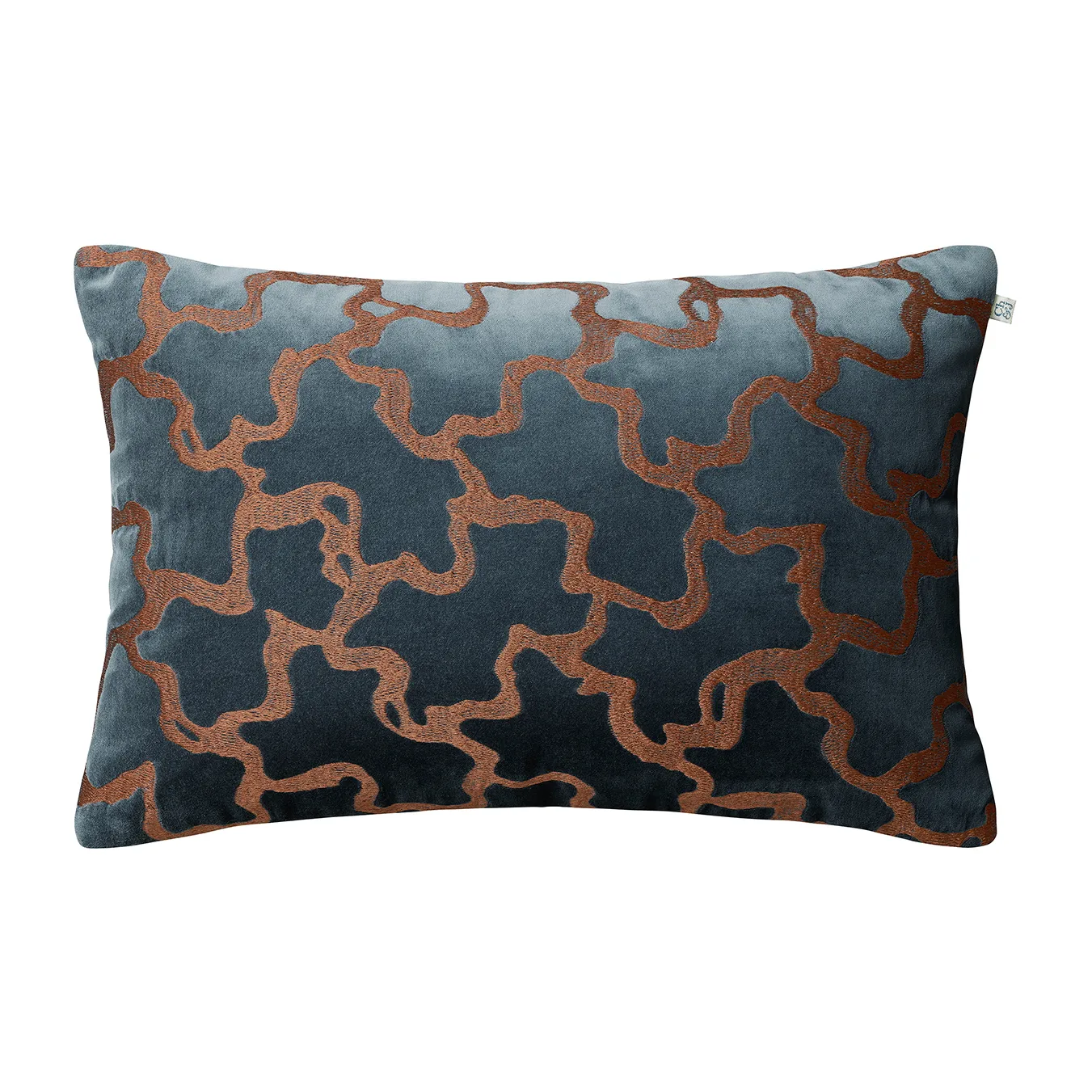 Chand pillowcase 40x60 cm, Sea blue-cognac Chhatwal & Jonsson