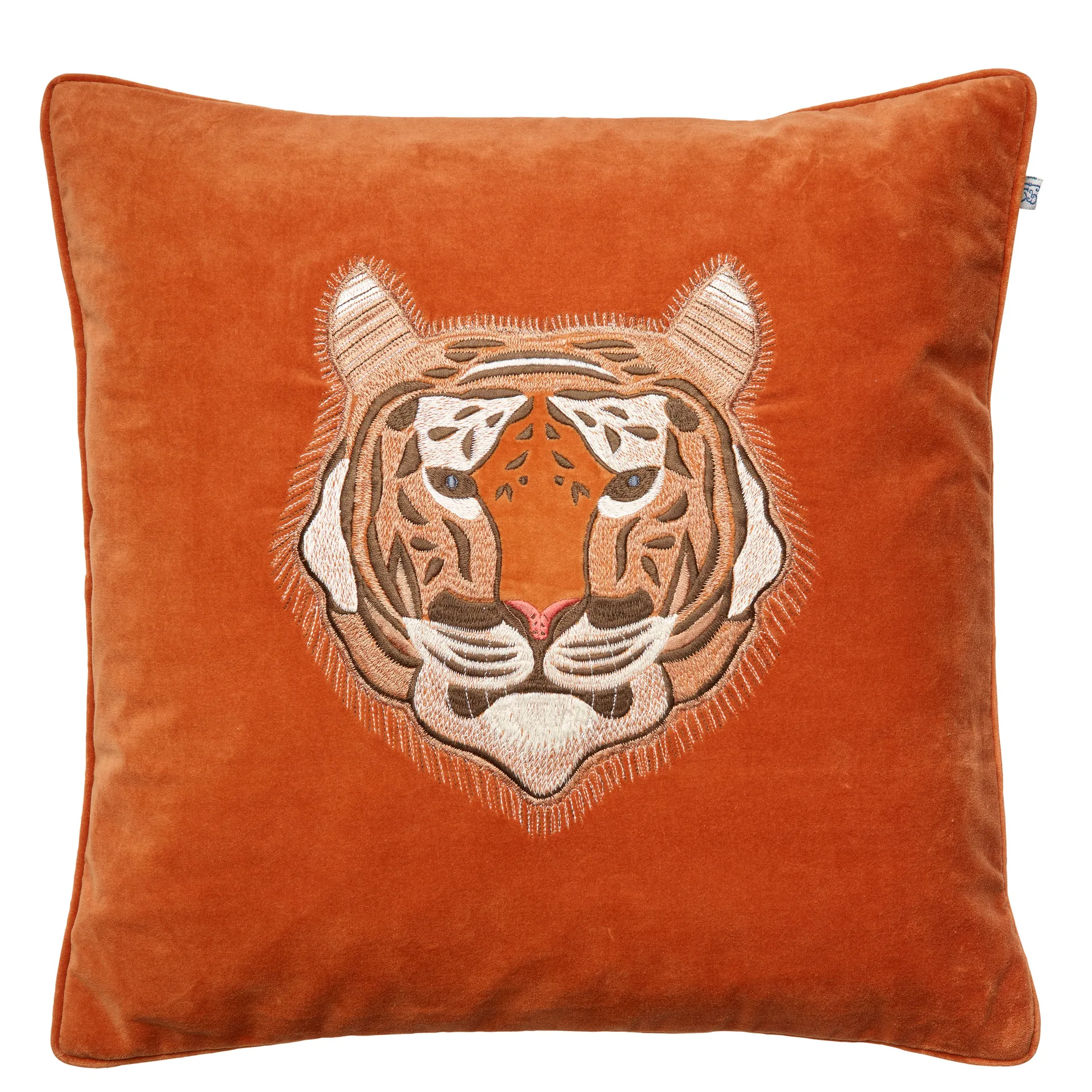 Embroidered Tiger cushion cover 50x50 cm, Orange Chhatwal & Jonsson