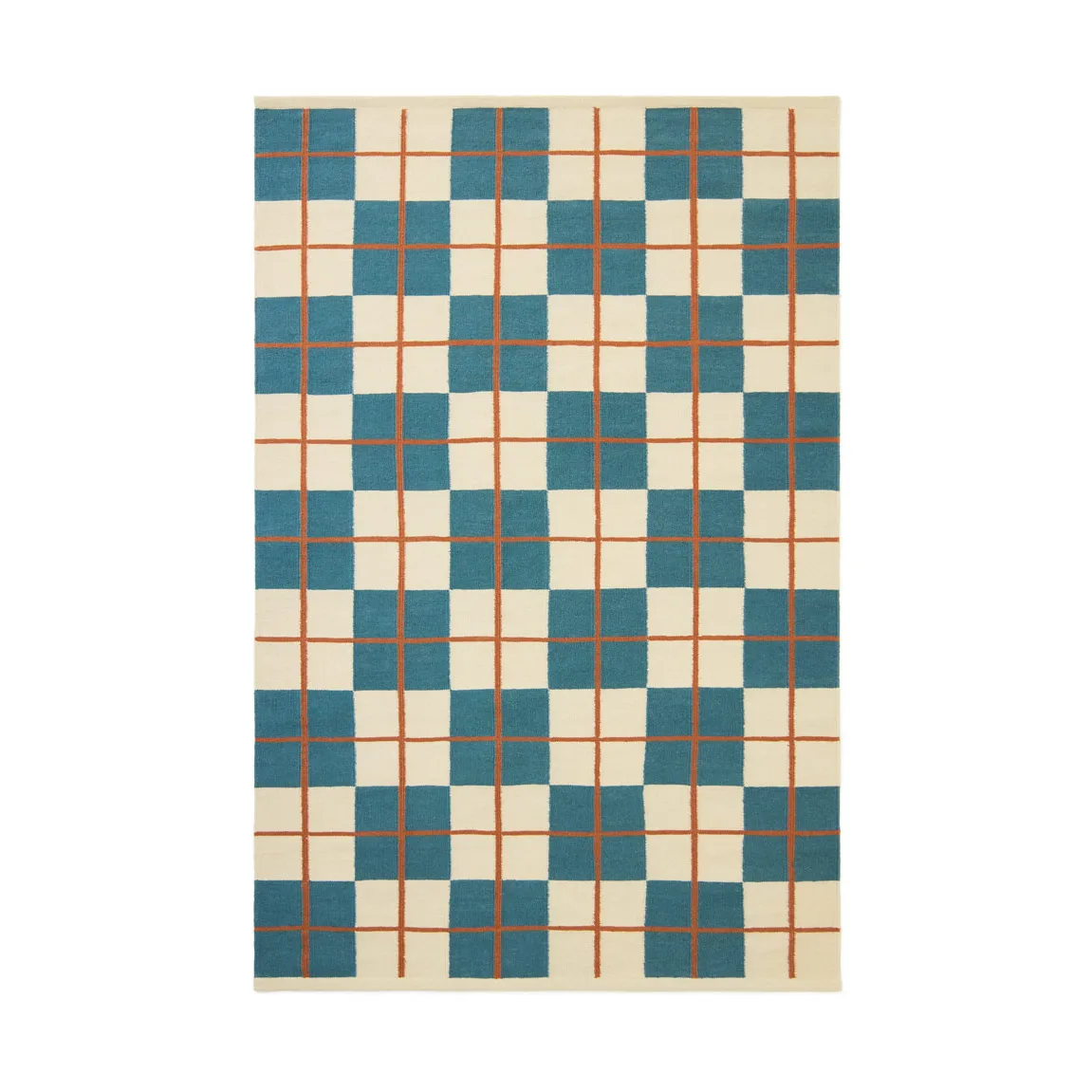 Haveli rug 230x320 cm, Heaven blue-light khaki-rust Chhatwal & Jonsson