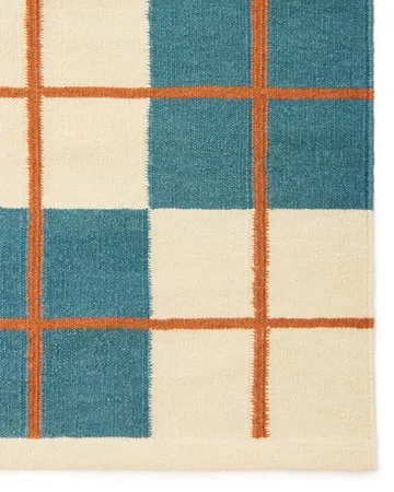 Haveli rug 230x320 cm - Heaven blue-light khaki-rust - Chhatwal & Jonsson