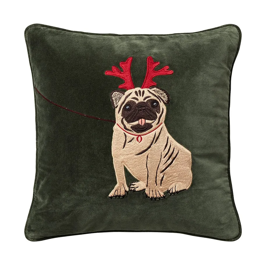 Holiday Dog cushion cover 50x50 cm, Forest Green Chhatwal & Jonsson