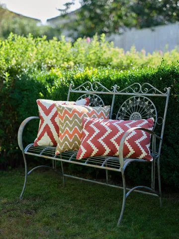 Ikat Bangalore outside cushion 50x50 cm - Beige-apricot orange - Chhatwal & Jonsson