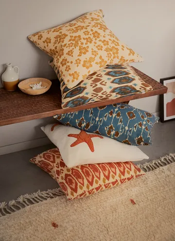 Ikat Goa pillowcase 60x40 cm - Heaven blue-taupe - Chhatwal & Jonsson