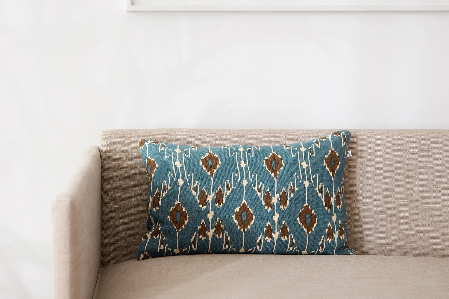 Ikat Goa pillowcase 60x40 cm, Heaven blue-taupe Chhatwal & Jonsson
