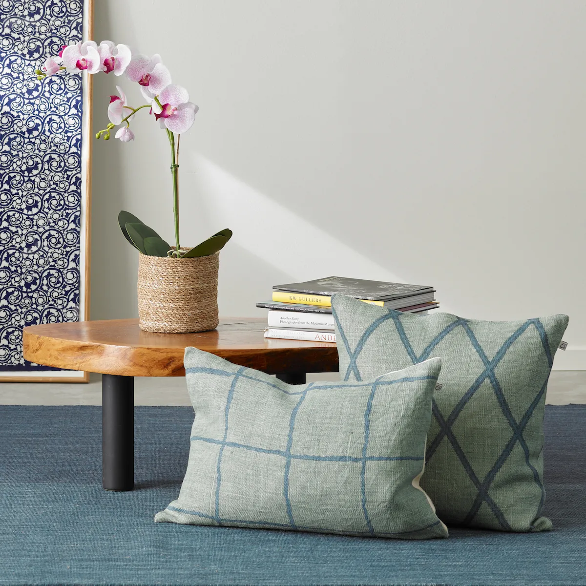 Ikat Orissa cushion cover 50x50 cm, aqua-heaven blue Chhatwal & Jonsson