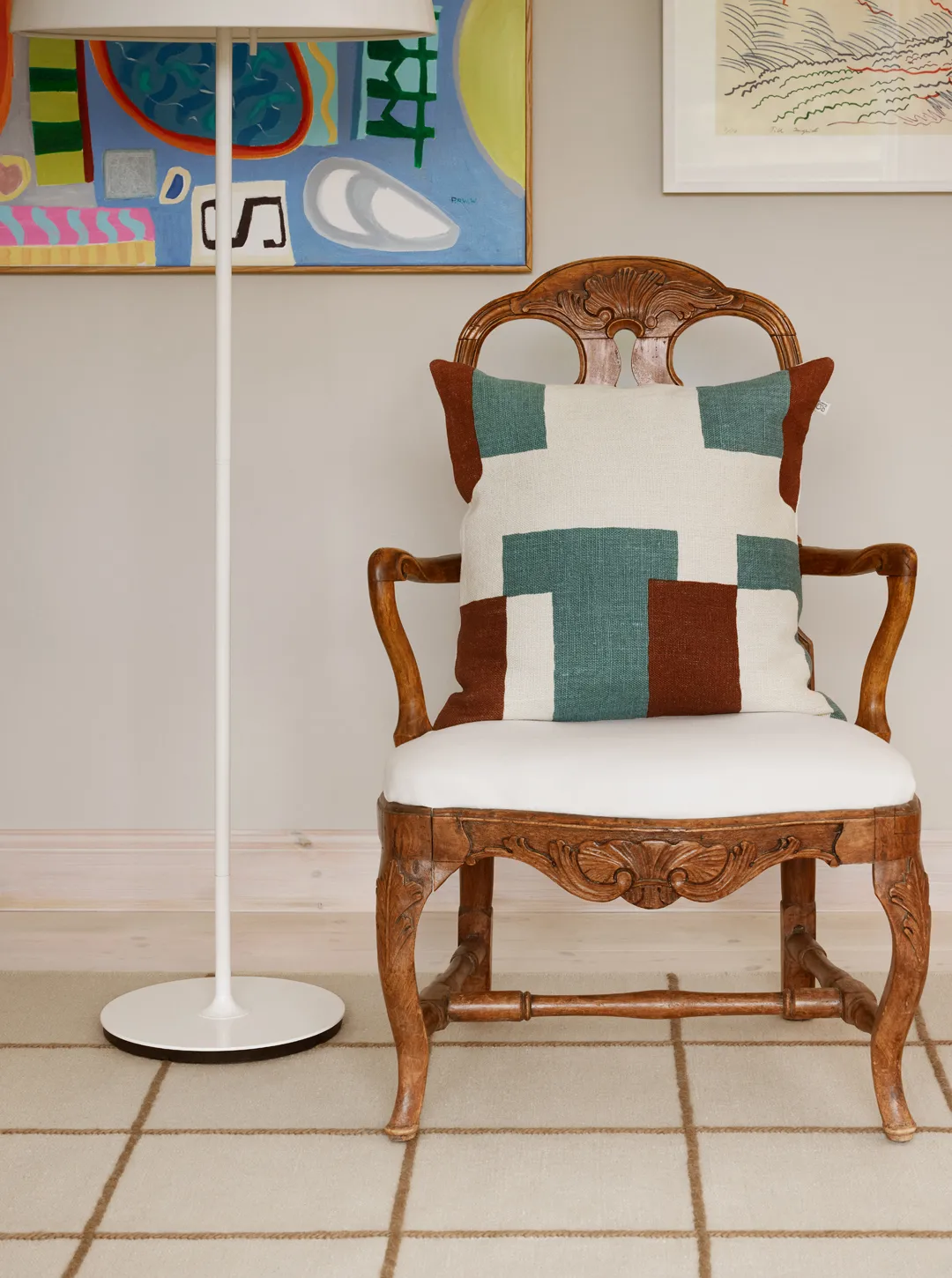 Jay cushion cover, Terracotta-heaven blue, 50x50 cm Chhatwal & Jonsson