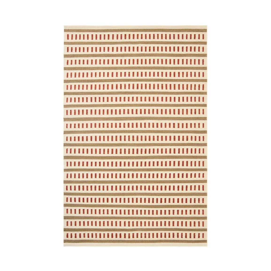 Ladakh wool rug, Off white-beige-rust, 180x270 cm Chhatwal & Jonsson