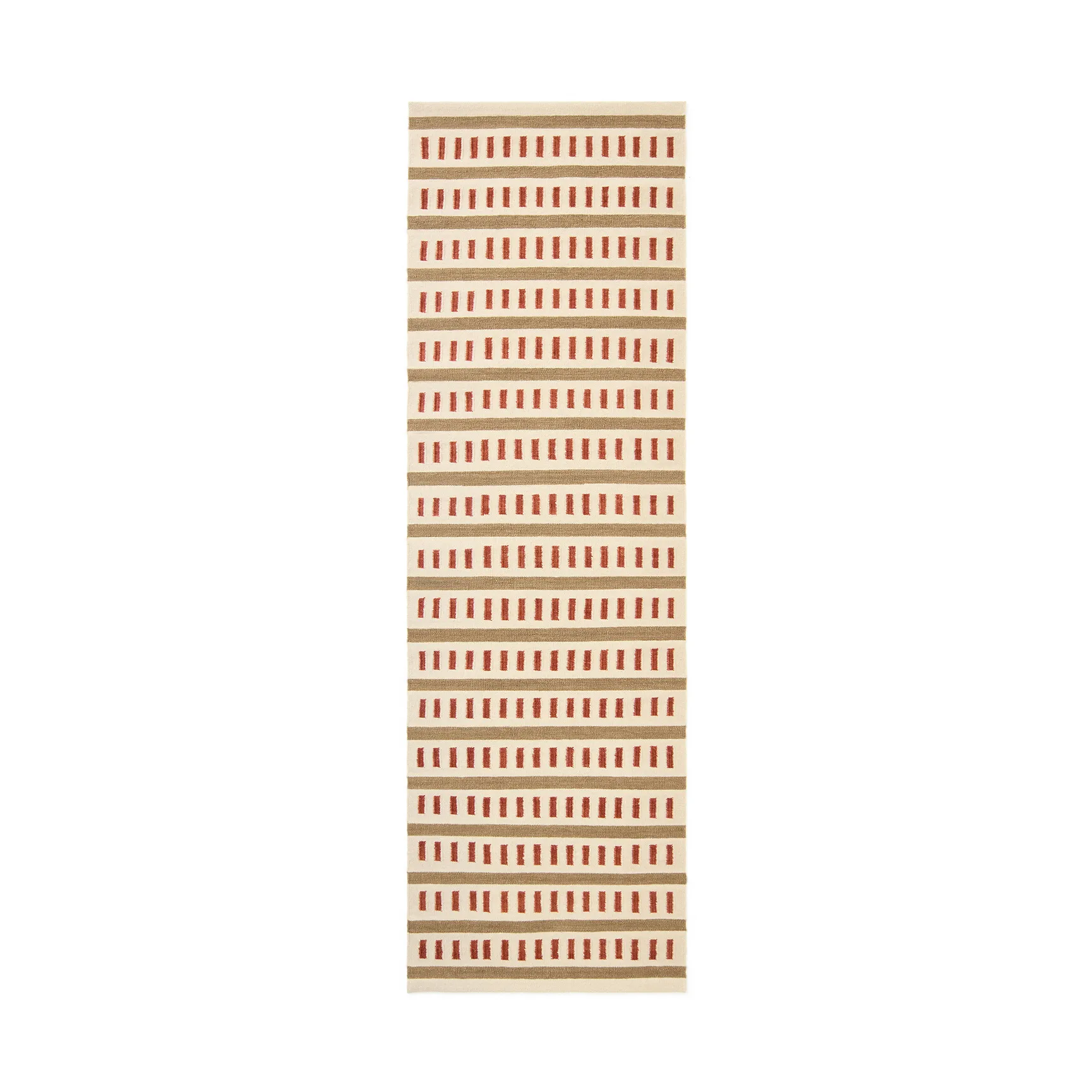 Ladakh wool rug, Off white-beige-rust, 80x250 cm Chhatwal & Jonsson