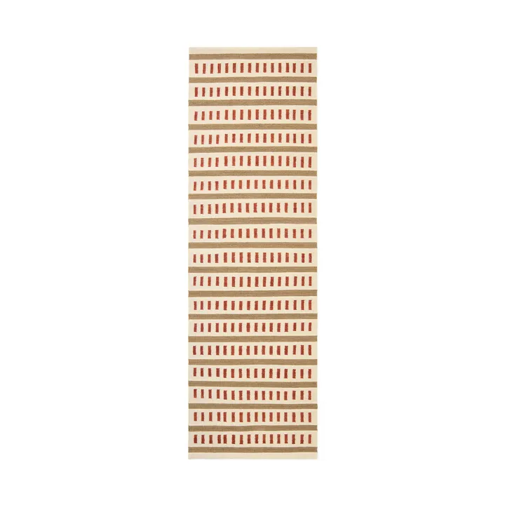 Ladakh wool rug - Off white-beige-rust, 80x250 cm - Chhatwal & Jonsson