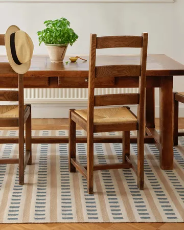 Ladakh wool rug - Off white-l. beige-heaven blue, 180x270 cm - Chhatwal & Jonsson