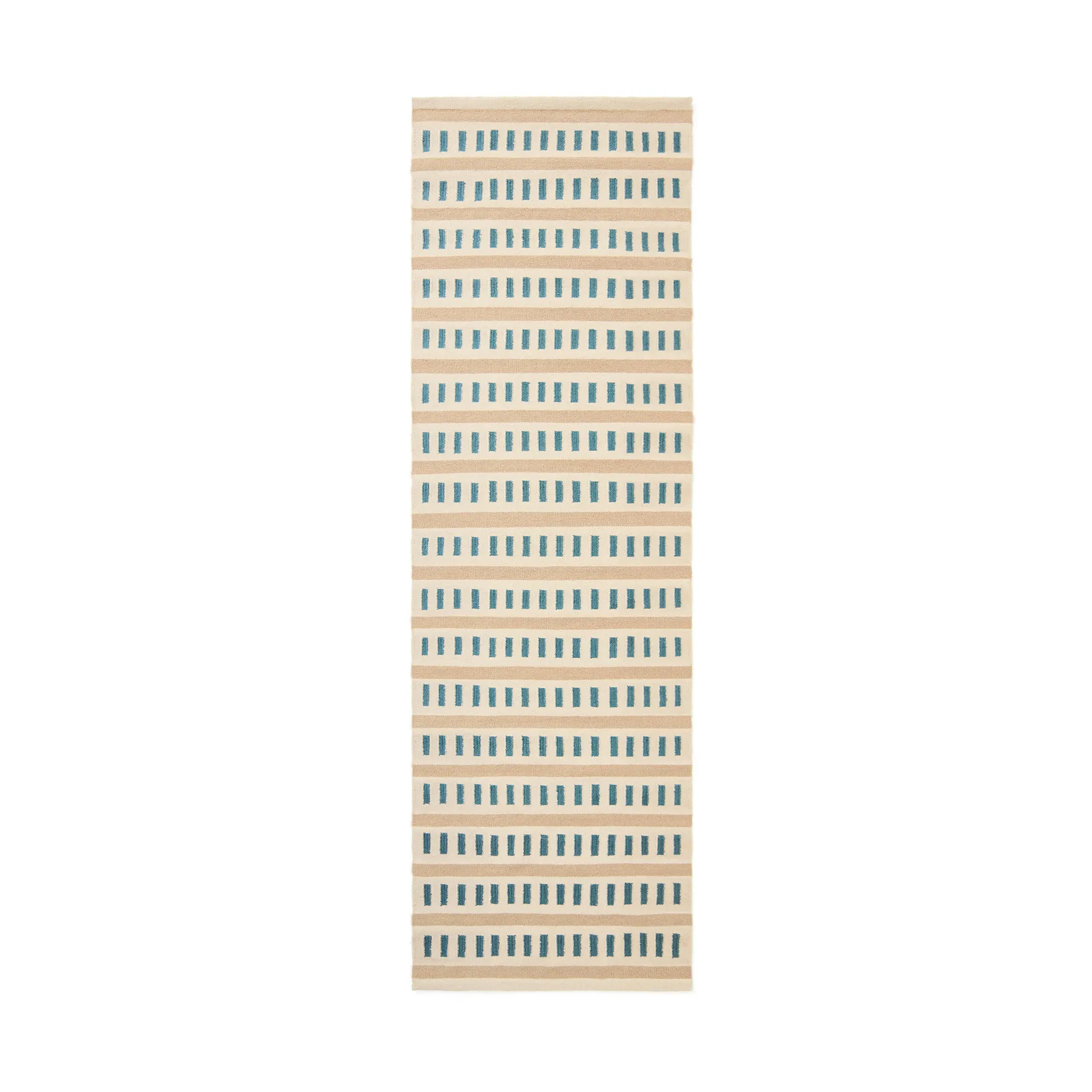 Ladakh wool rug, Off white-light beige-heaven blue, 80x250 cm Chhatwal & Jonsson