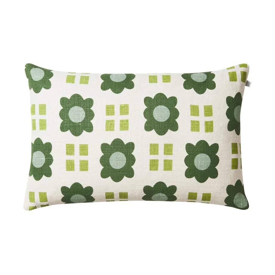 Lalit cushion cover 40x60 cm, Aqua-lime-cactus green Chhatwal & Jonsson