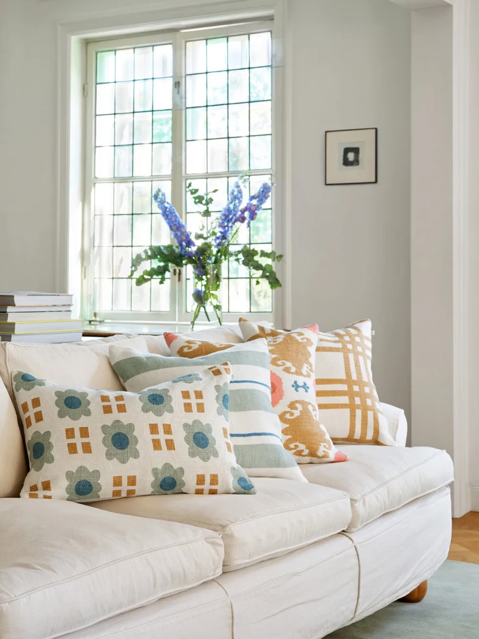 Lalit cushion cover 40x60 cm, Heaven blue-khaki-aqua Chhatwal & Jonsson