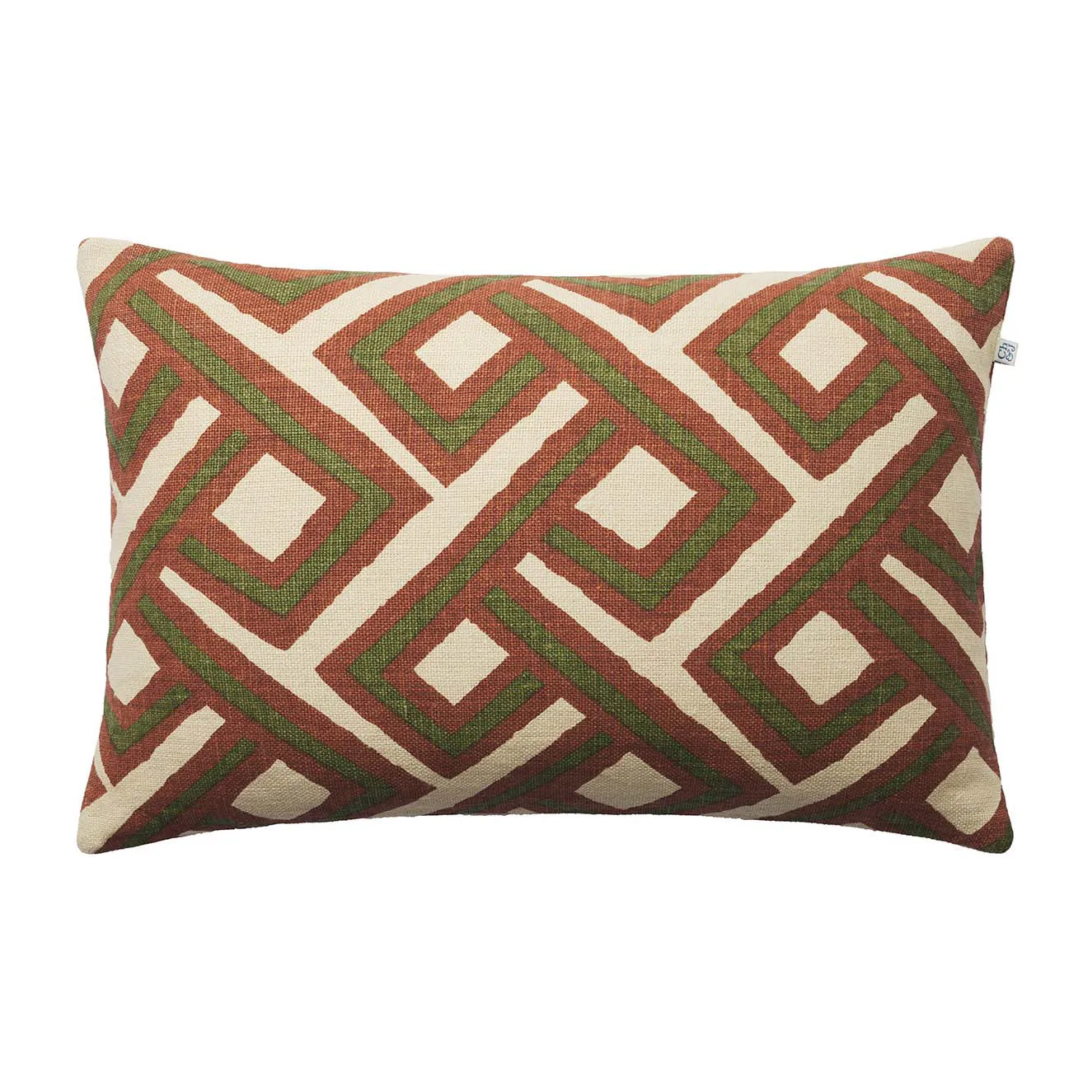 Lanka cushion cover 40x60 cm, Terracotta-cactus green Chhatwal & Jonsson