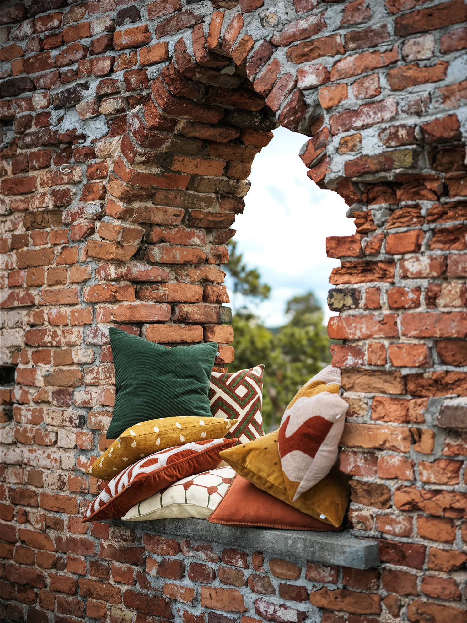Lodi cushion cover 40x60 cm, Terracotta-tan-masala yellow Chhatwal & Jonsson