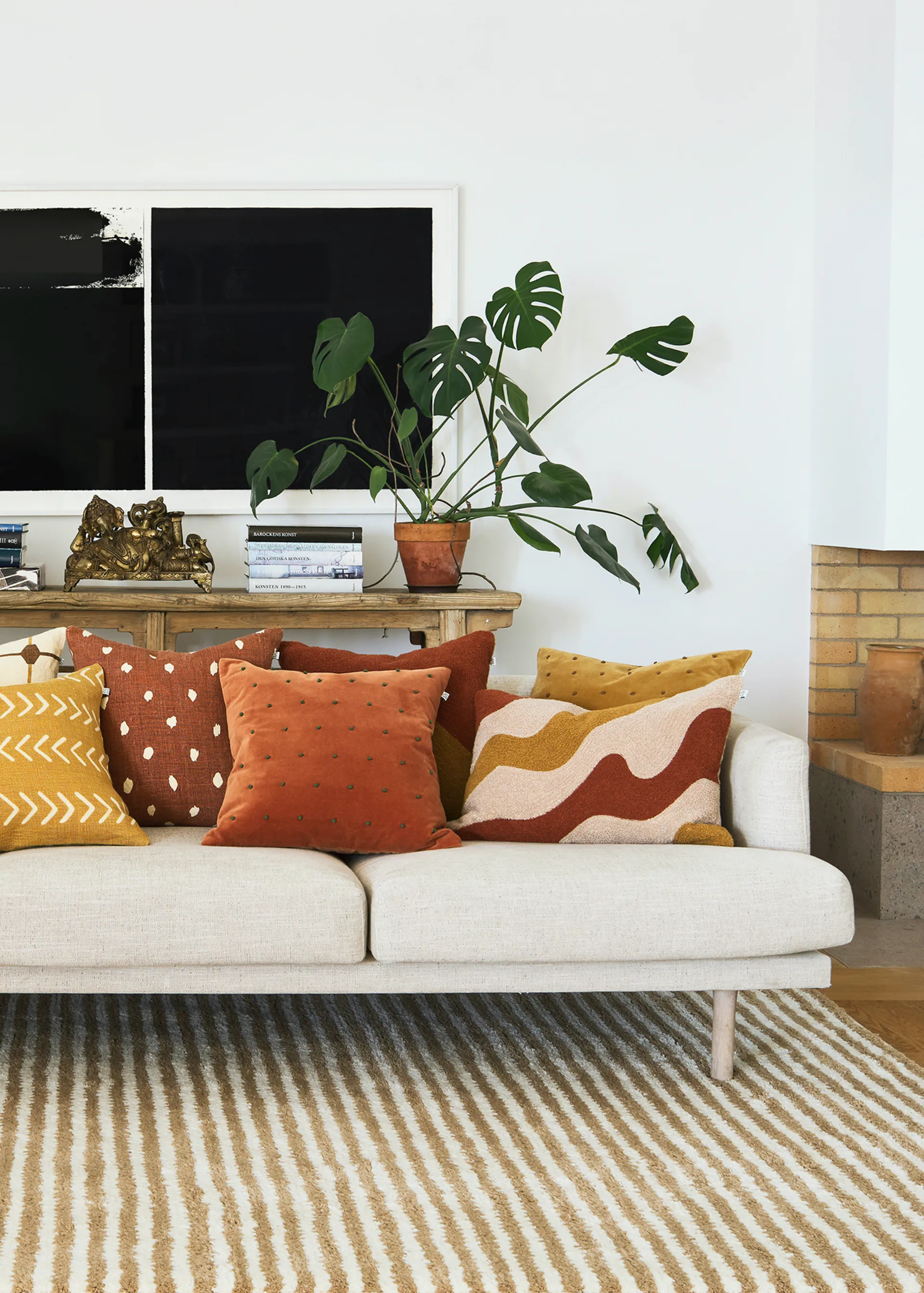 Lodi cushion cover 40x60 cm, Terracotta-tan-masala yellow Chhatwal & Jonsson