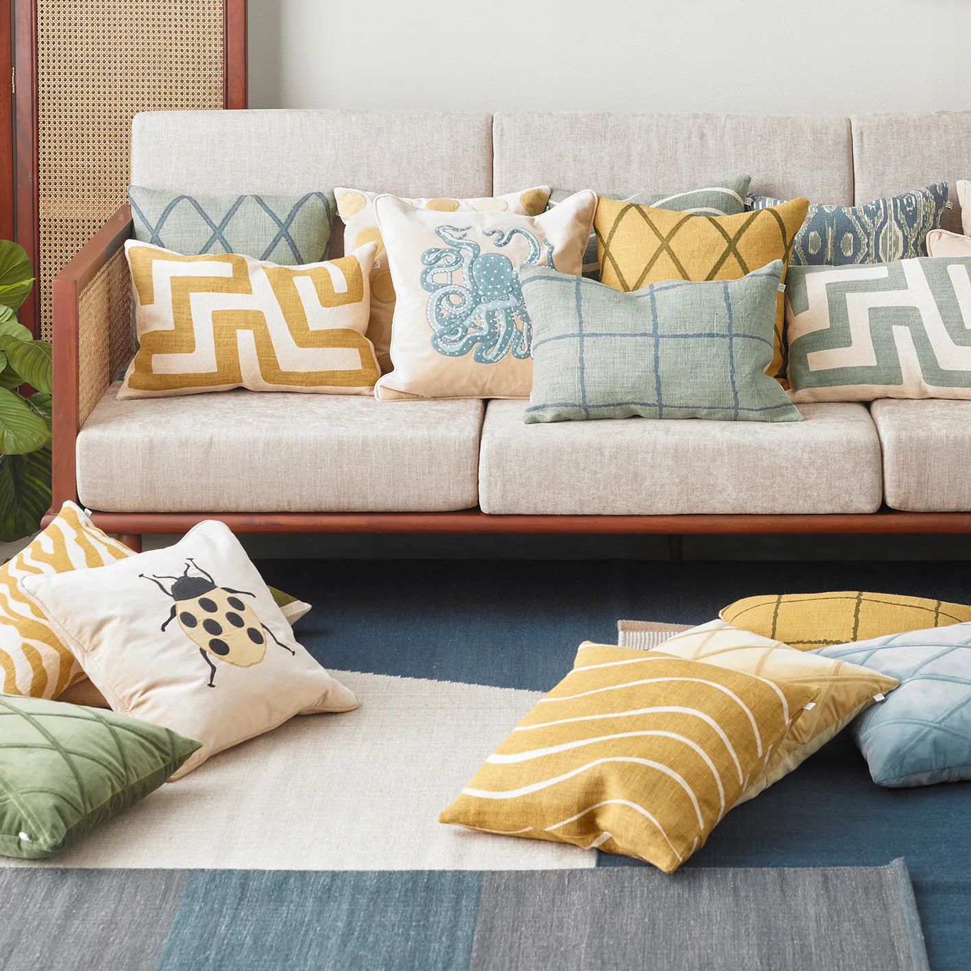 Nagra cushion cover 40x60 cm, Spicy yellow Chhatwal & Jonsson