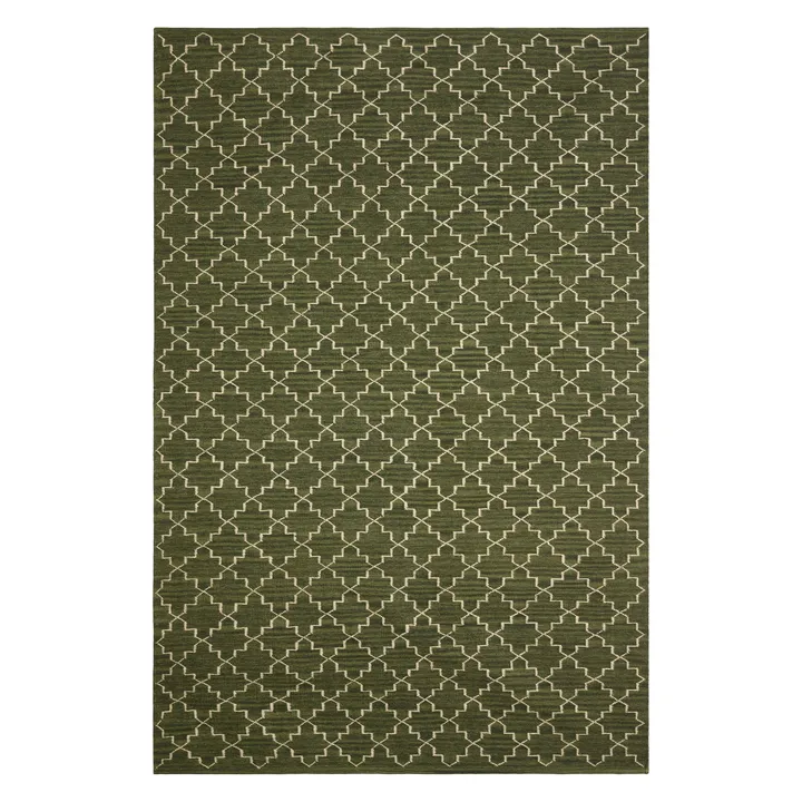 New Geometric rug 180x272 cm - Green melange - off white - Chhatwal & Jonsson