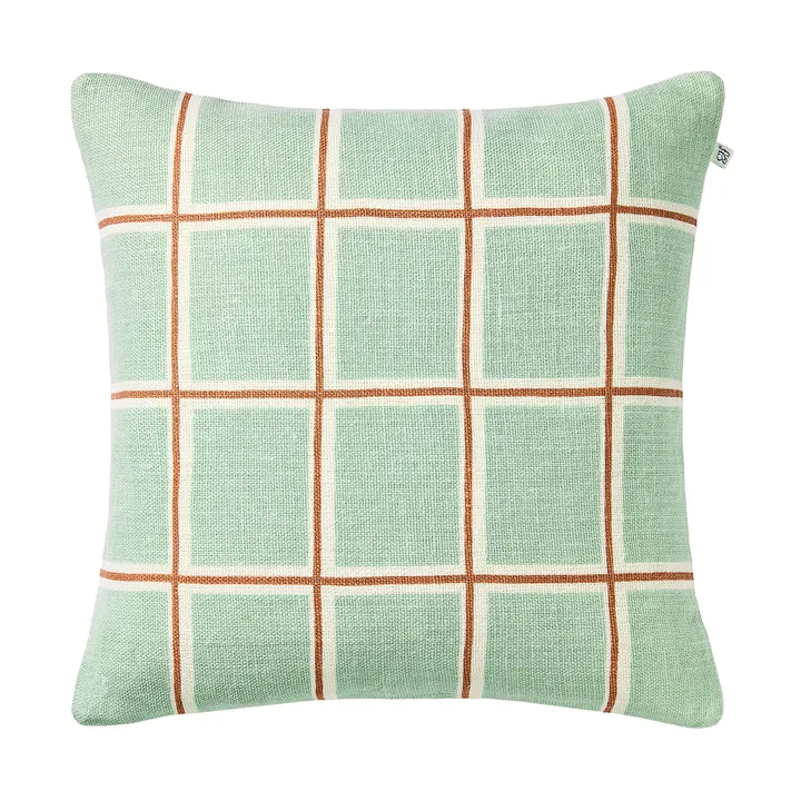 Raha cushion cover 50x50 cm - Aqua-apricot orange - Chhatwal & Jonsson