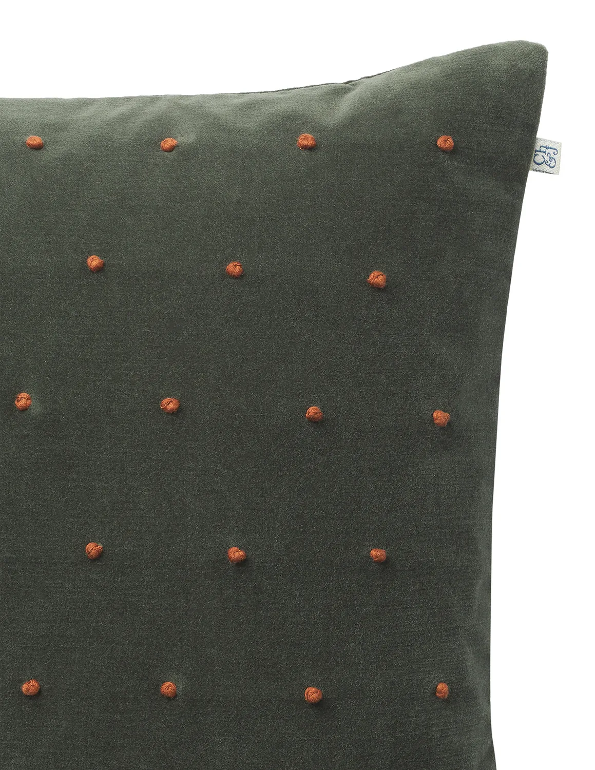 Roma cushion cover 50x50 cm, Forest green-terracotta Chhatwal & Jonsson