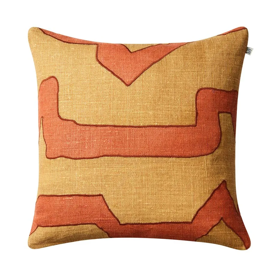 Sikkim pillowcase 50x50 cm, Apricot orange-khaki Chhatwal & Jonsson