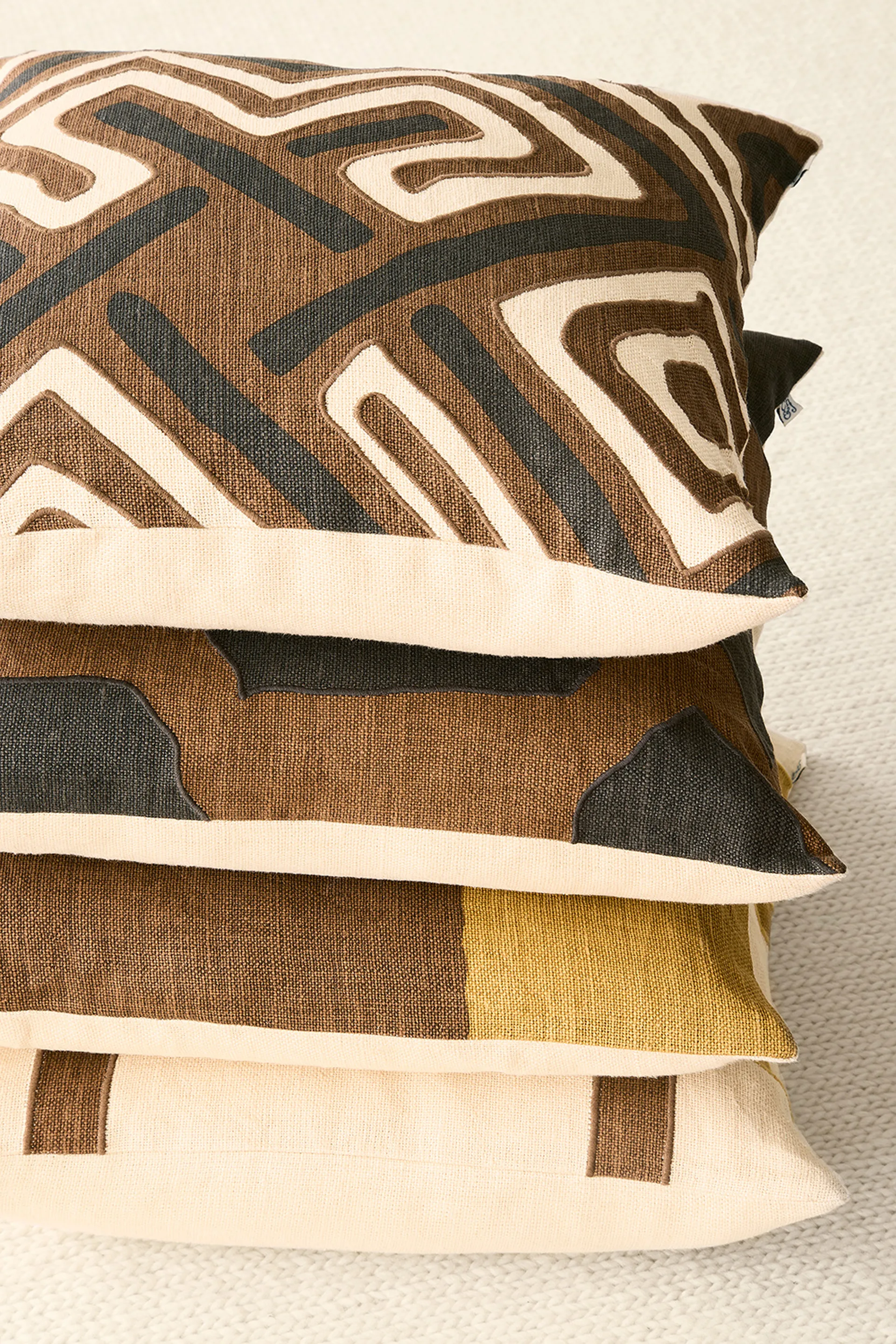 Sikkim pillowcase 50x50 cm, Taupe-Dark Brown Chhatwal & Jonsson