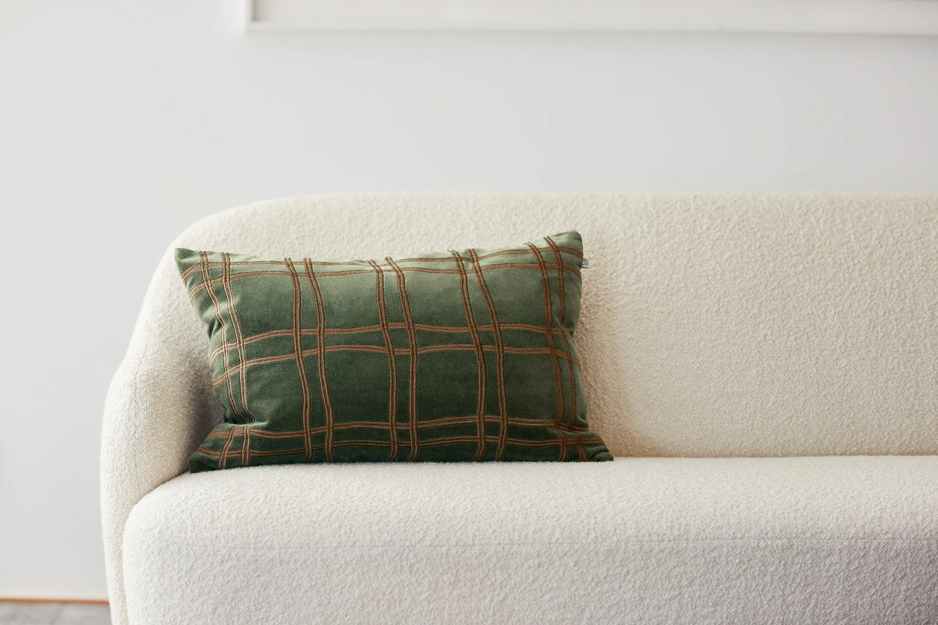 Tattersall pillowcase 40x60 cm, Forest green-cognac Chhatwal & Jonsson