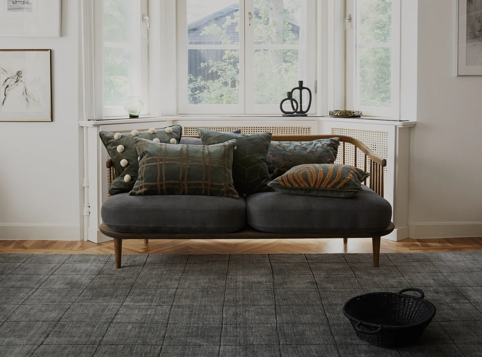 Tattersall pillowcase 40x60 cm, Forest green-cognac Chhatwal & Jonsson