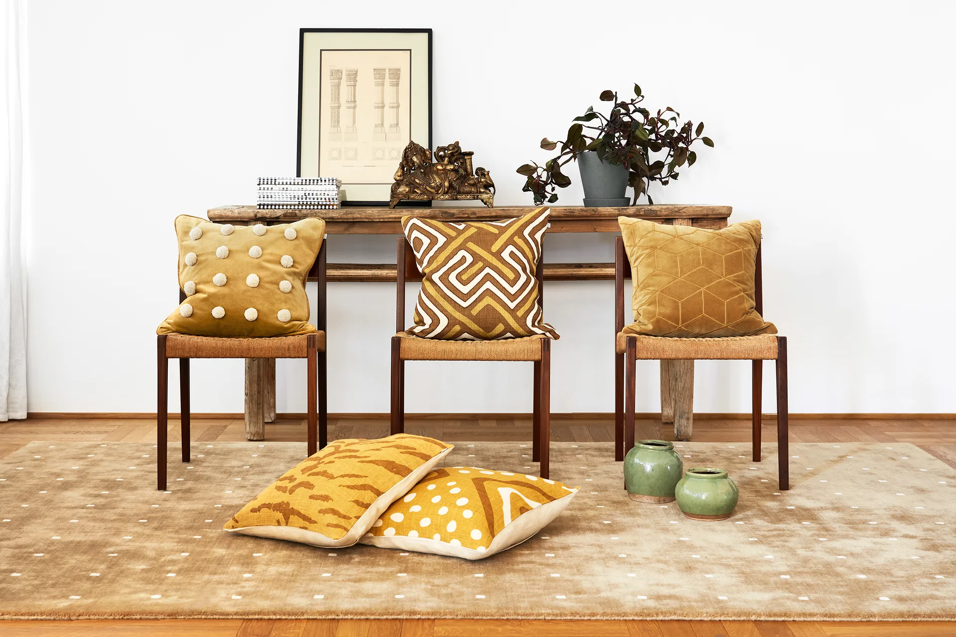 Vir pillowcase 50x50 cm, Masala yellow Chhatwal & Jonsson