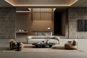 Lobby rug with overlock stitching - Beige, 400x400 cm - Classic Collection