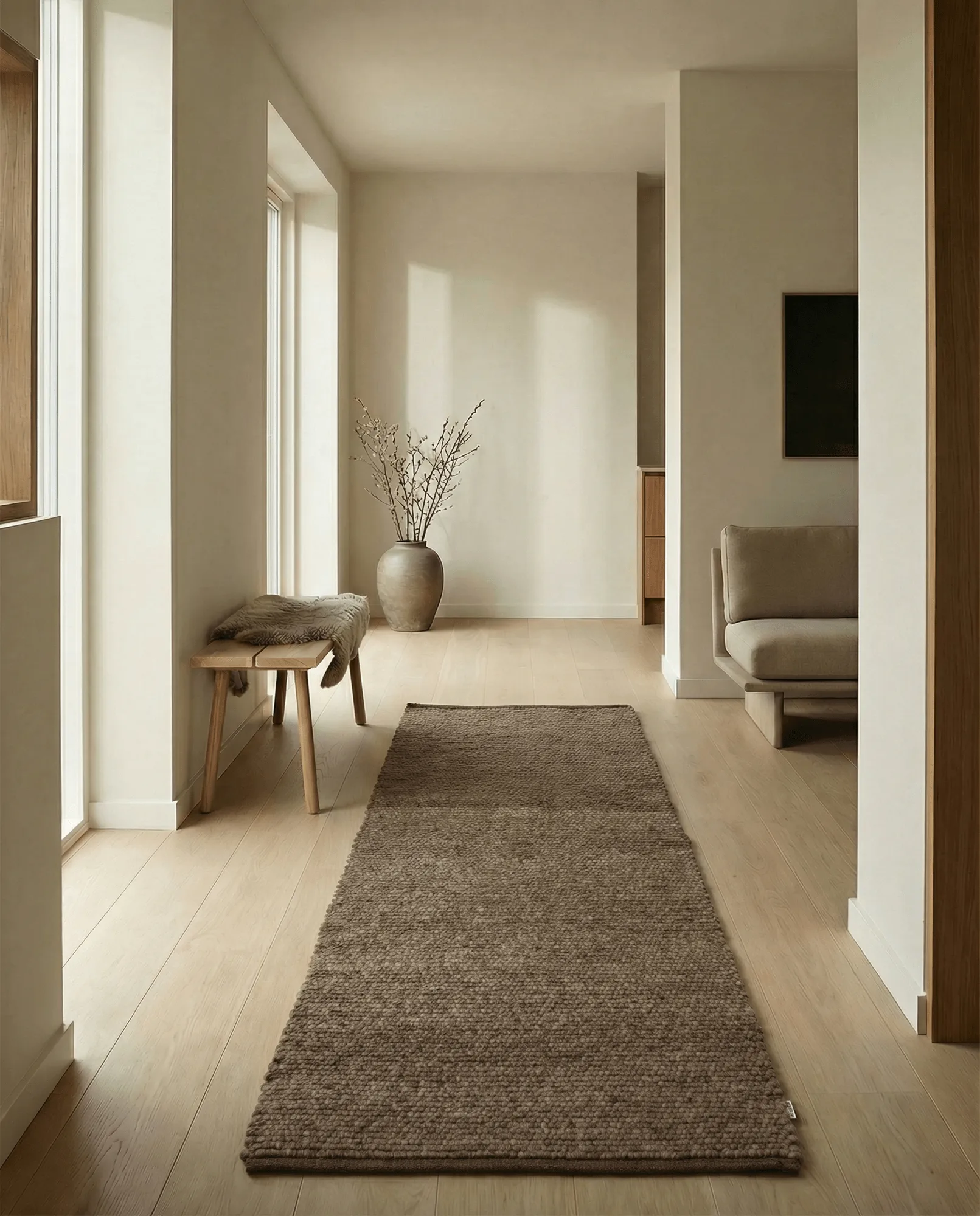Merino Hallway runner, Brown, 80x200 cm Classic Collection