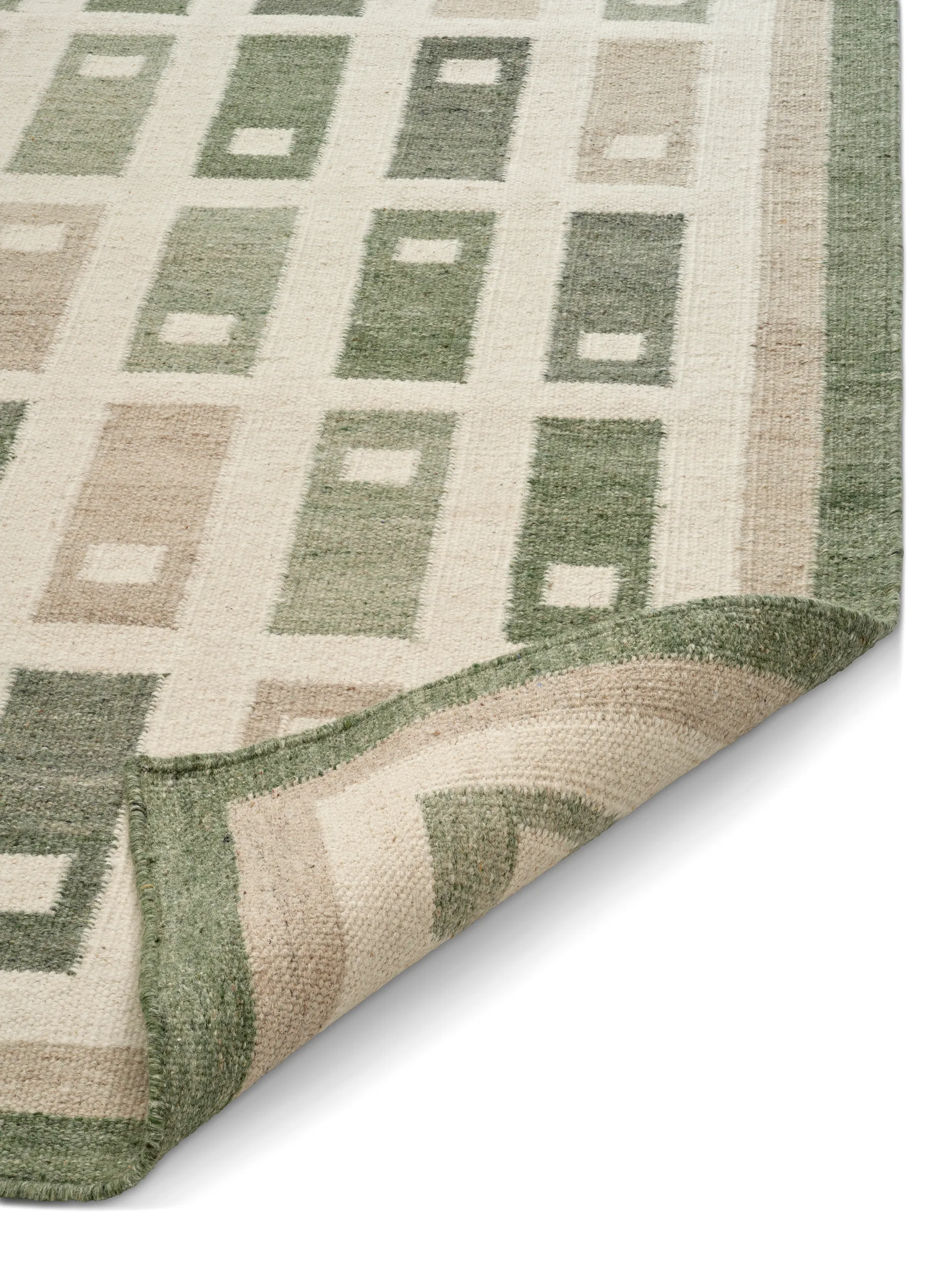 Röllakan Fyrbo rug, Green, 170x230 cm Classic Collection