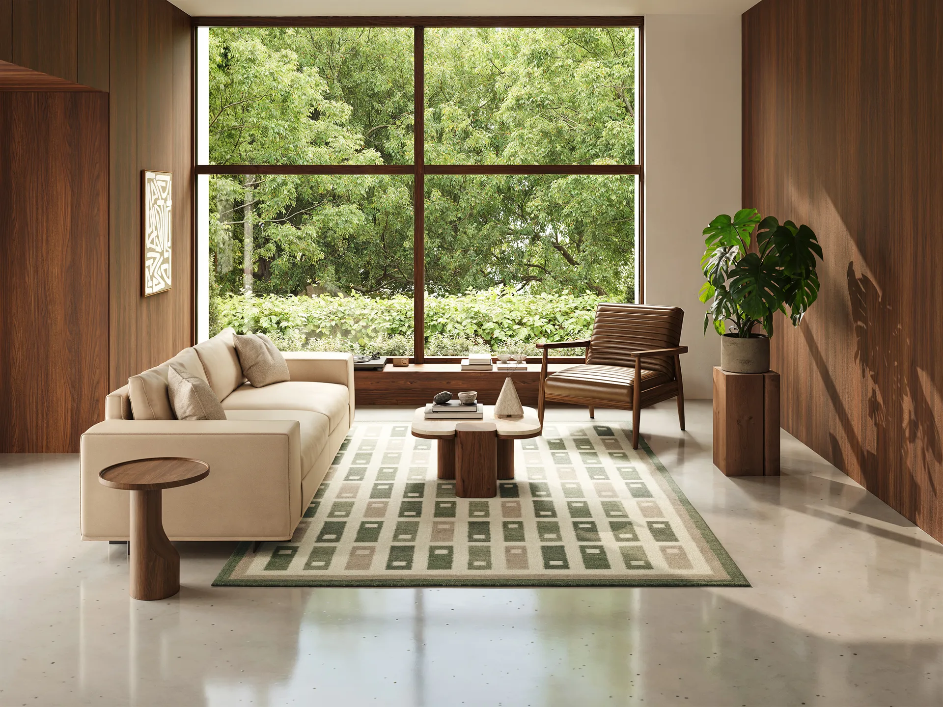 Röllakan Fyrbo rug, Green, 170x230 cm Classic Collection