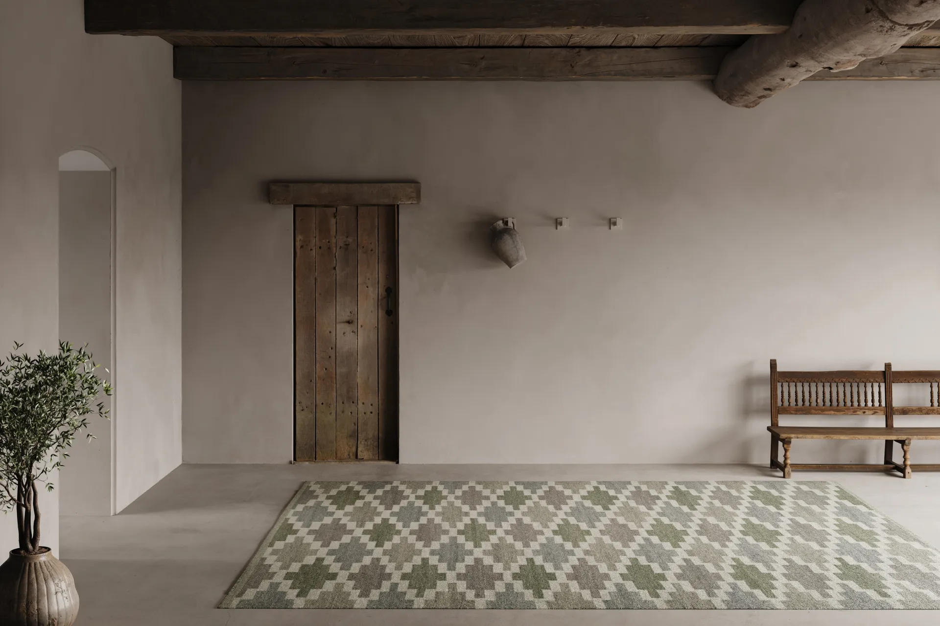 Röllakan Korsnäs rug, Blue-green, 170x230 cm Classic Collection