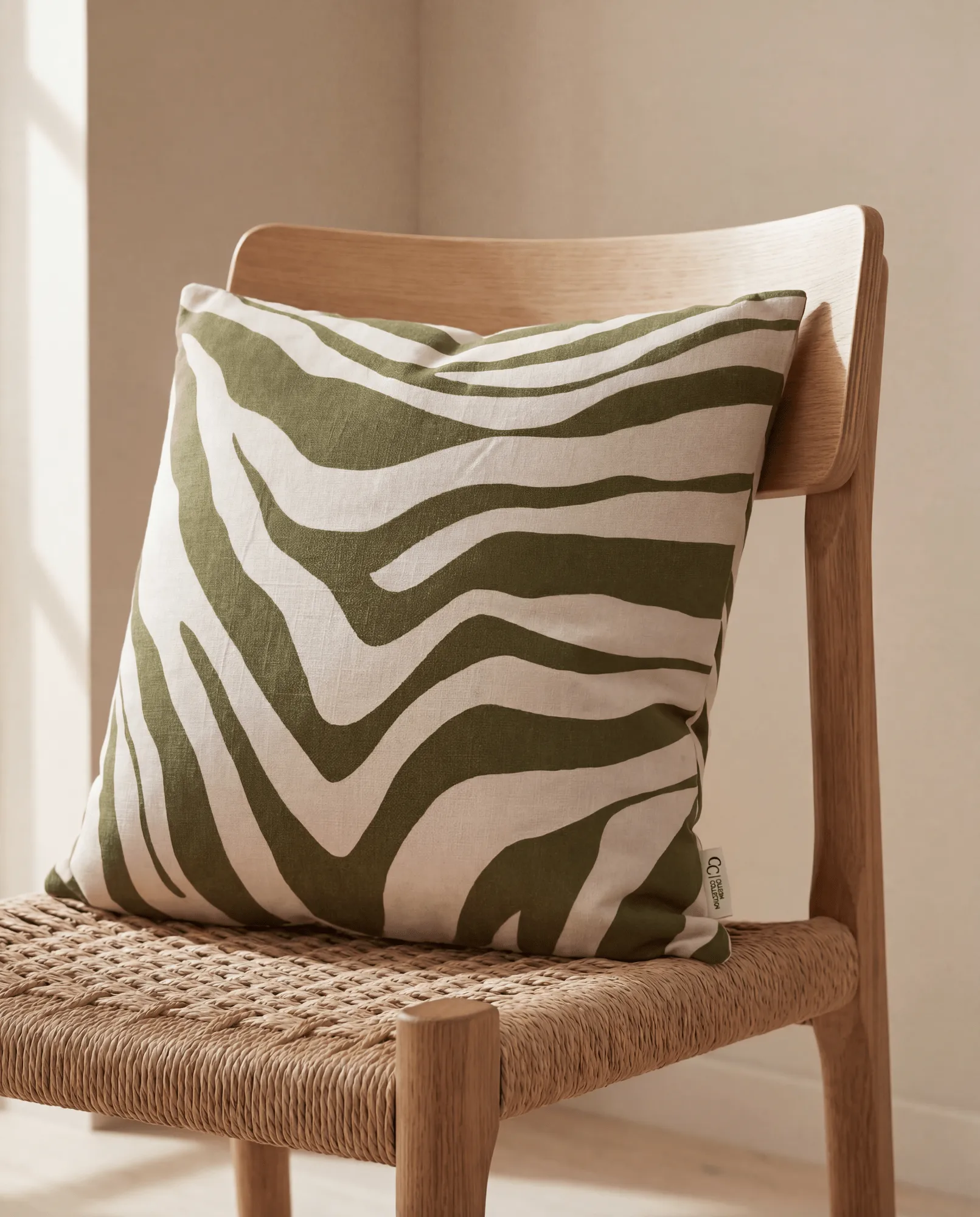 Savannah cushion cover, Green-off white, 50x50 cm Classic Collection