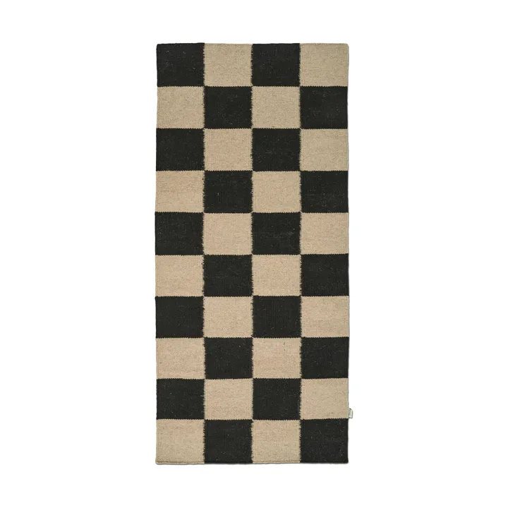 Squares runner rug - Black-natural, 80x200 cm - Classic Collection