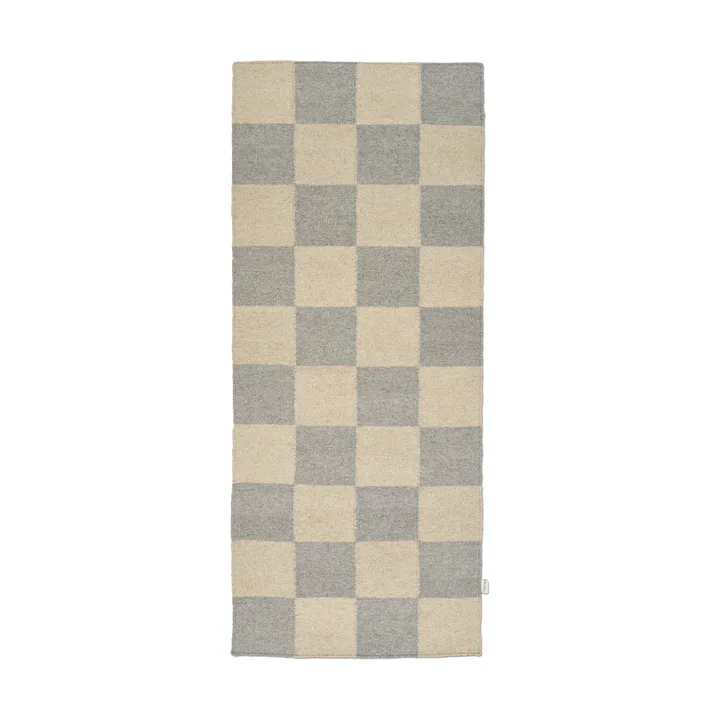 Squares runner rug - Grey-natural, 80x200 cm - Classic Collection